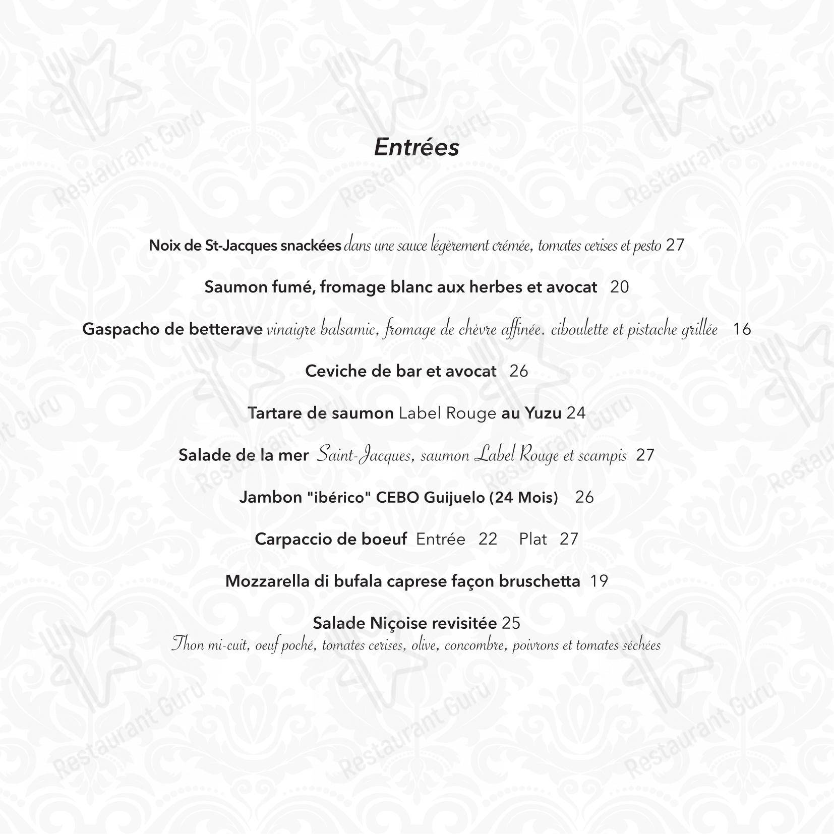 Menu pour La Rusticana - Menu bar