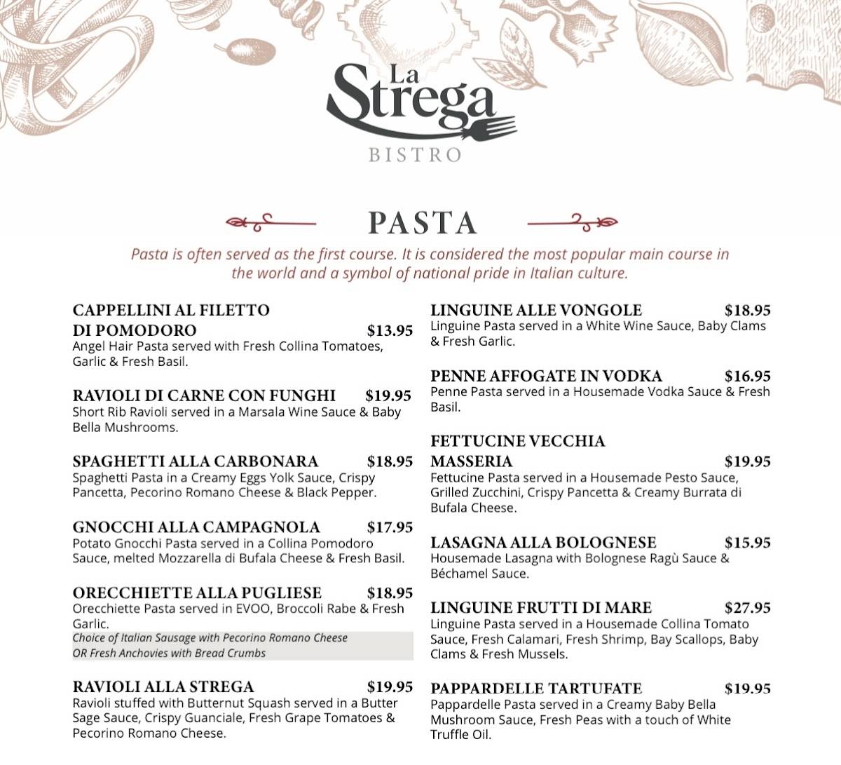 Menu At La Strega Bistro Restaurant Debary