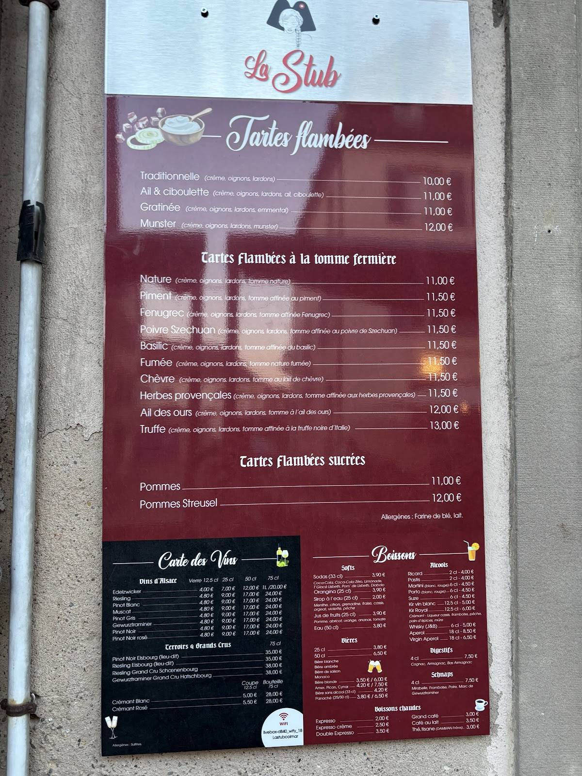 Menu de La Stub