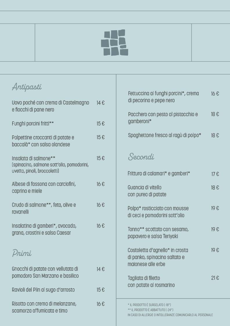 Menu di La Ville 