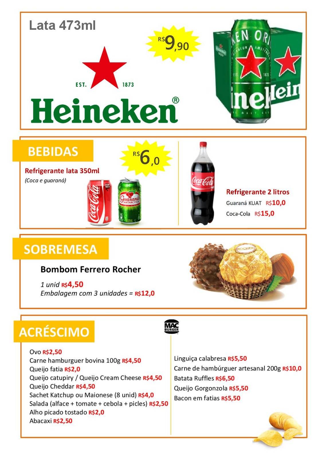 MacBurger Sabará MG cardápio
