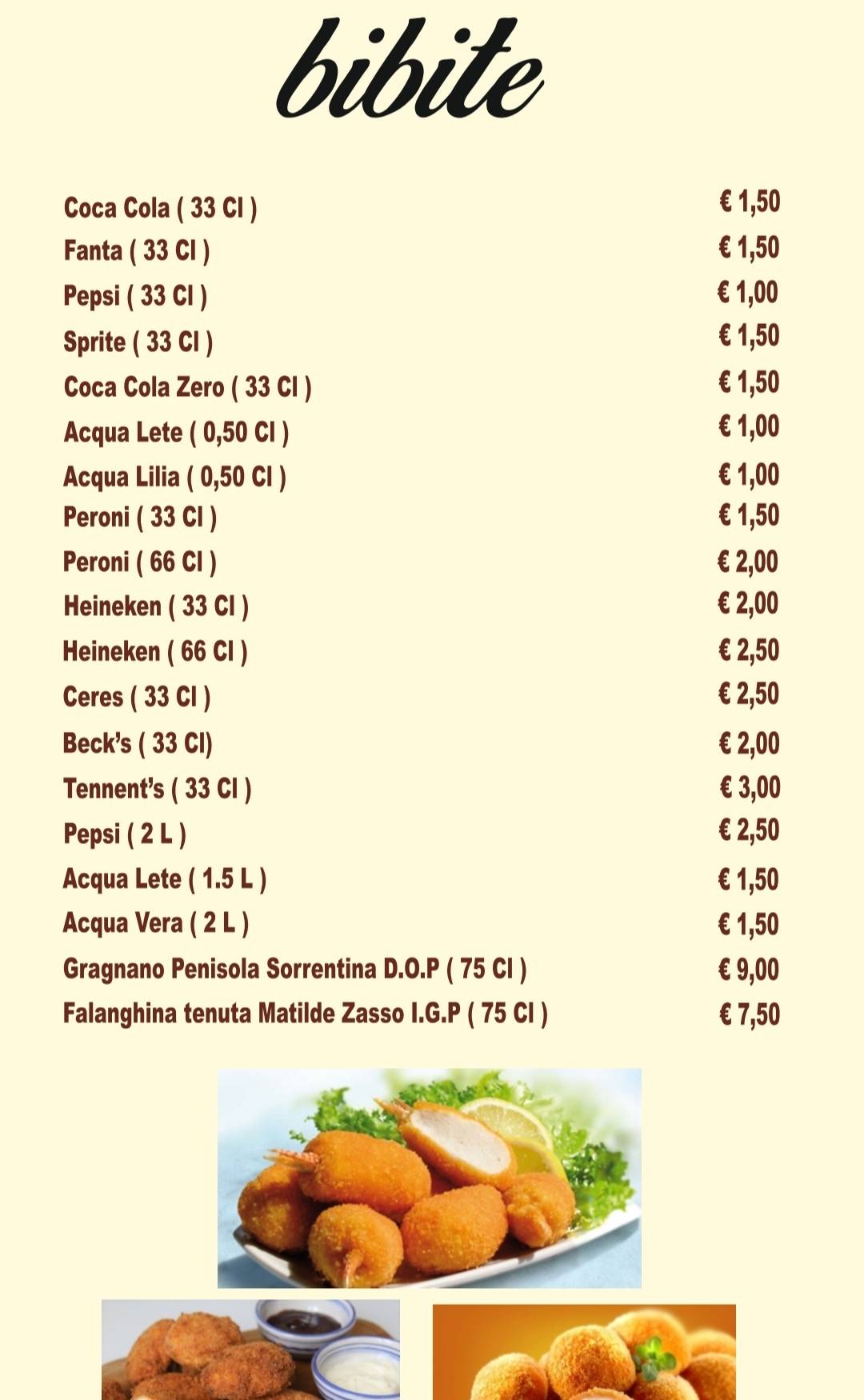 Menu di La piazzetta 