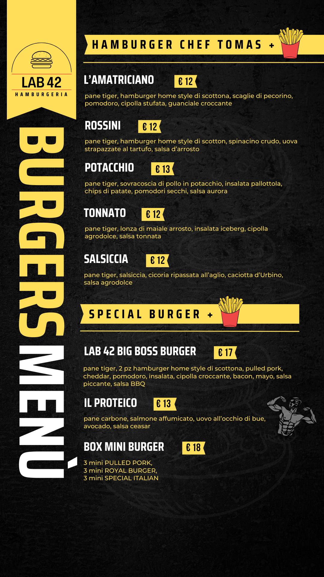 Menu di Lab42 Hamburgeria 