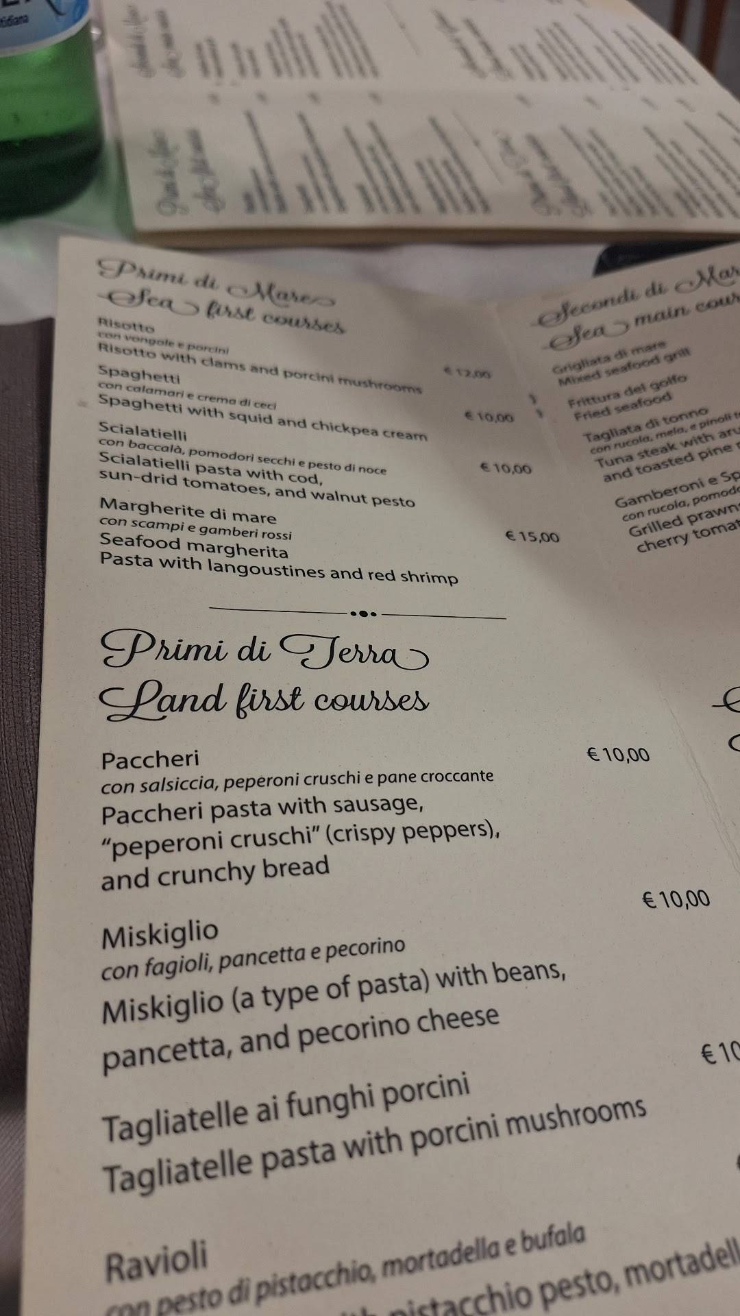 Menu di La stradella 