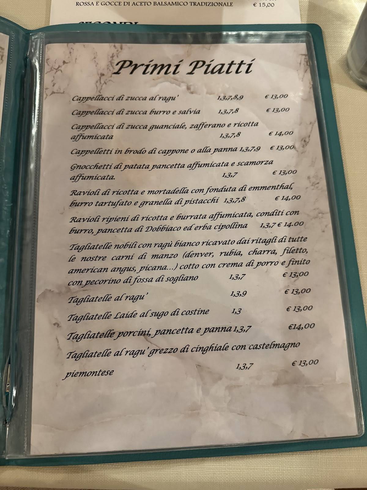 Menu di Laido e Corrotto 