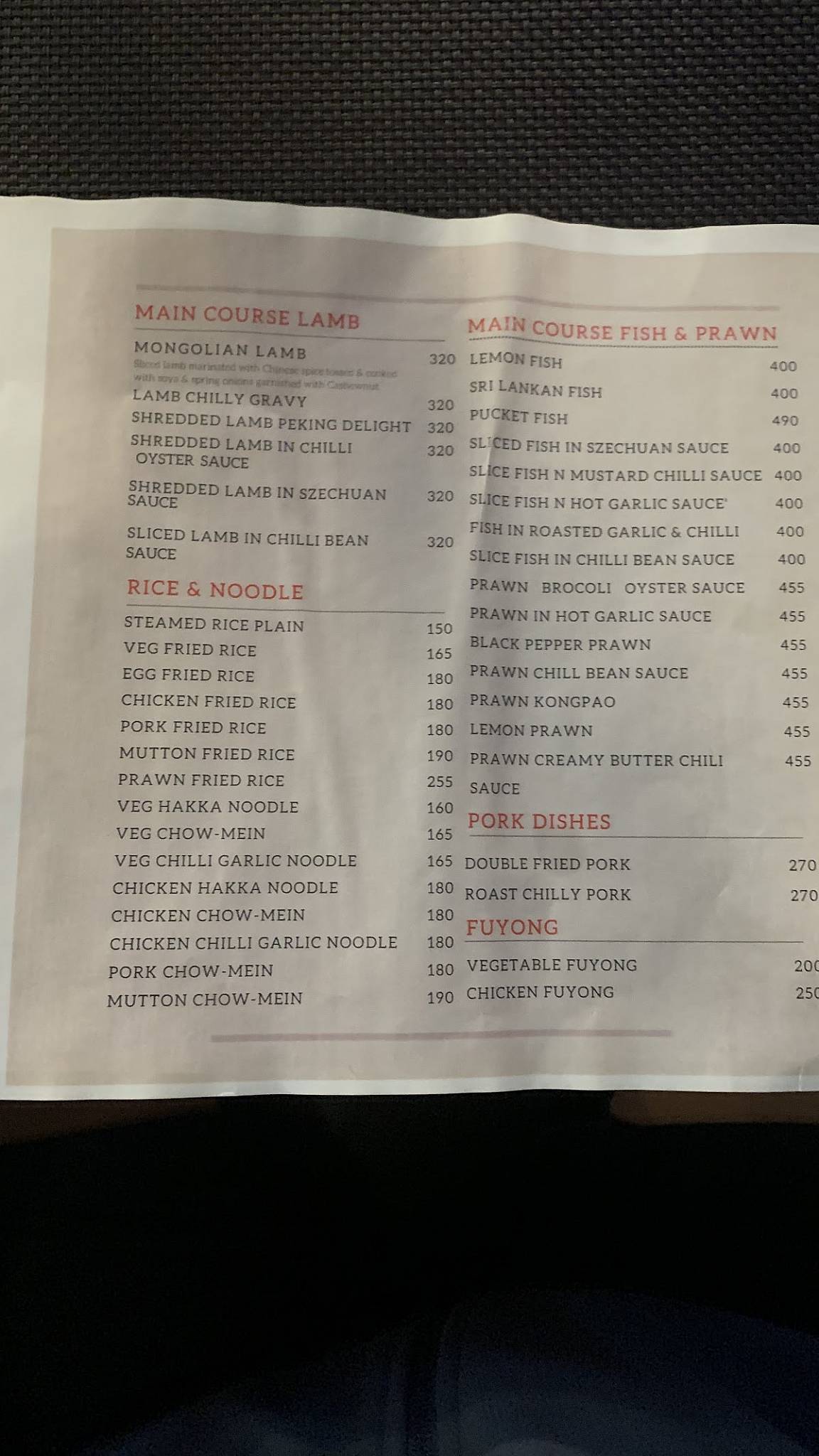 Lama Kitchen - Pan Asian Cuisines menu