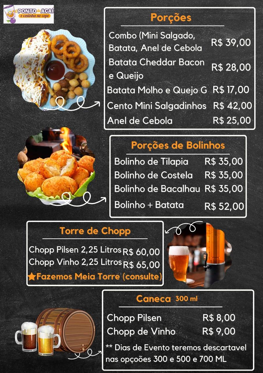 O Poto do Açaí cardápio