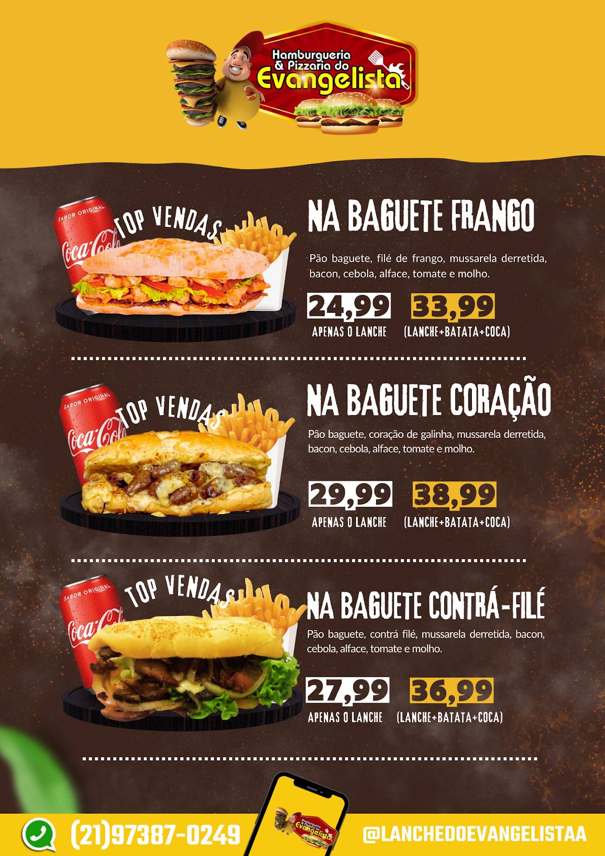 Lanche do Evangelista cardápio