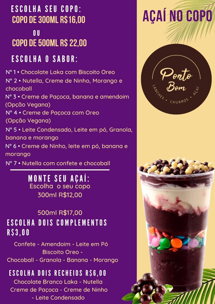 Lanches e Churros do Beto cardápio