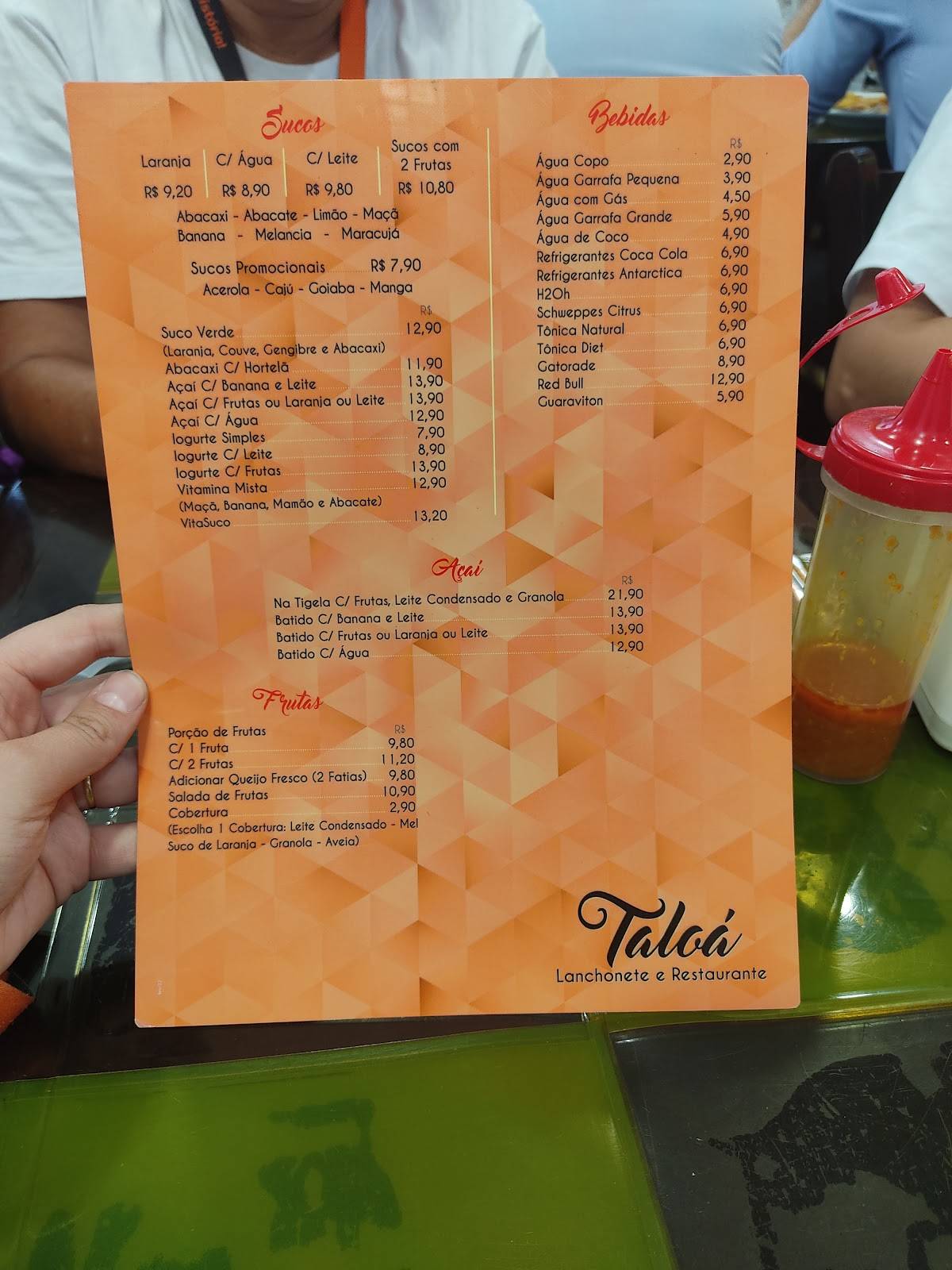 Menu at Lanchonete Taloá pub & bar, São Paulo
