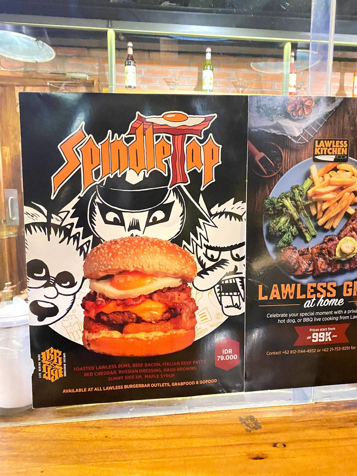 Menu at Lawless Burgerbar Menteng, Central Jakarta, Jl. H. Agus Salim No.60