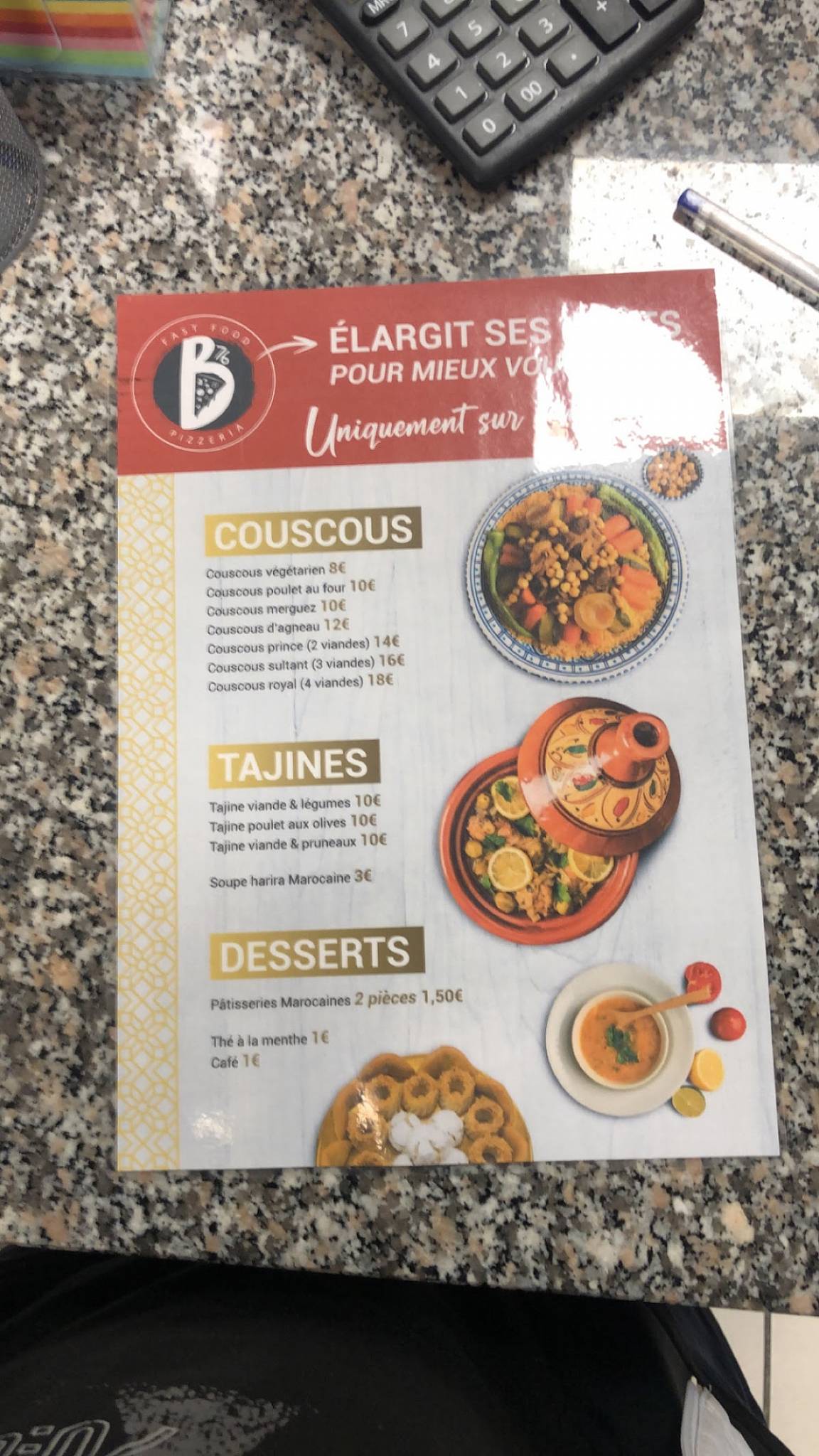 Menu de Le B76