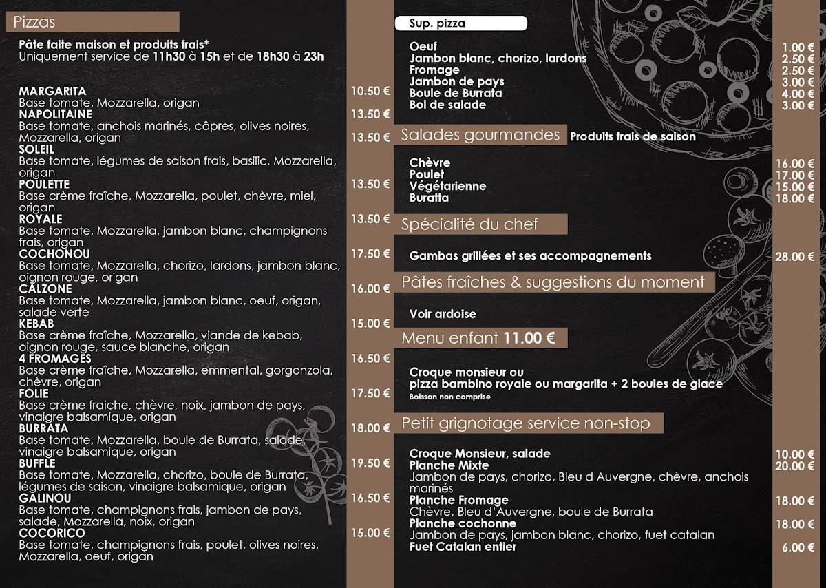 Menu de Le Bélix