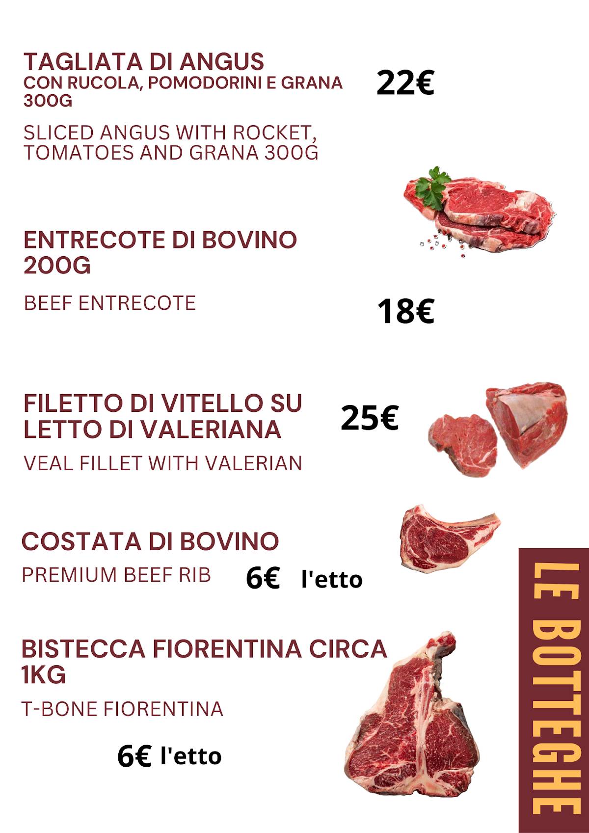 Menu di Le Botteghe Nuova Gestione 