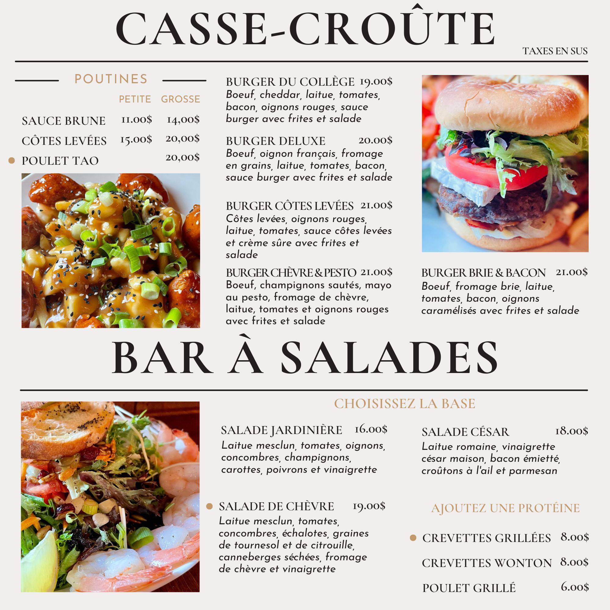 Menu de Le Calvados Restaurant Pub