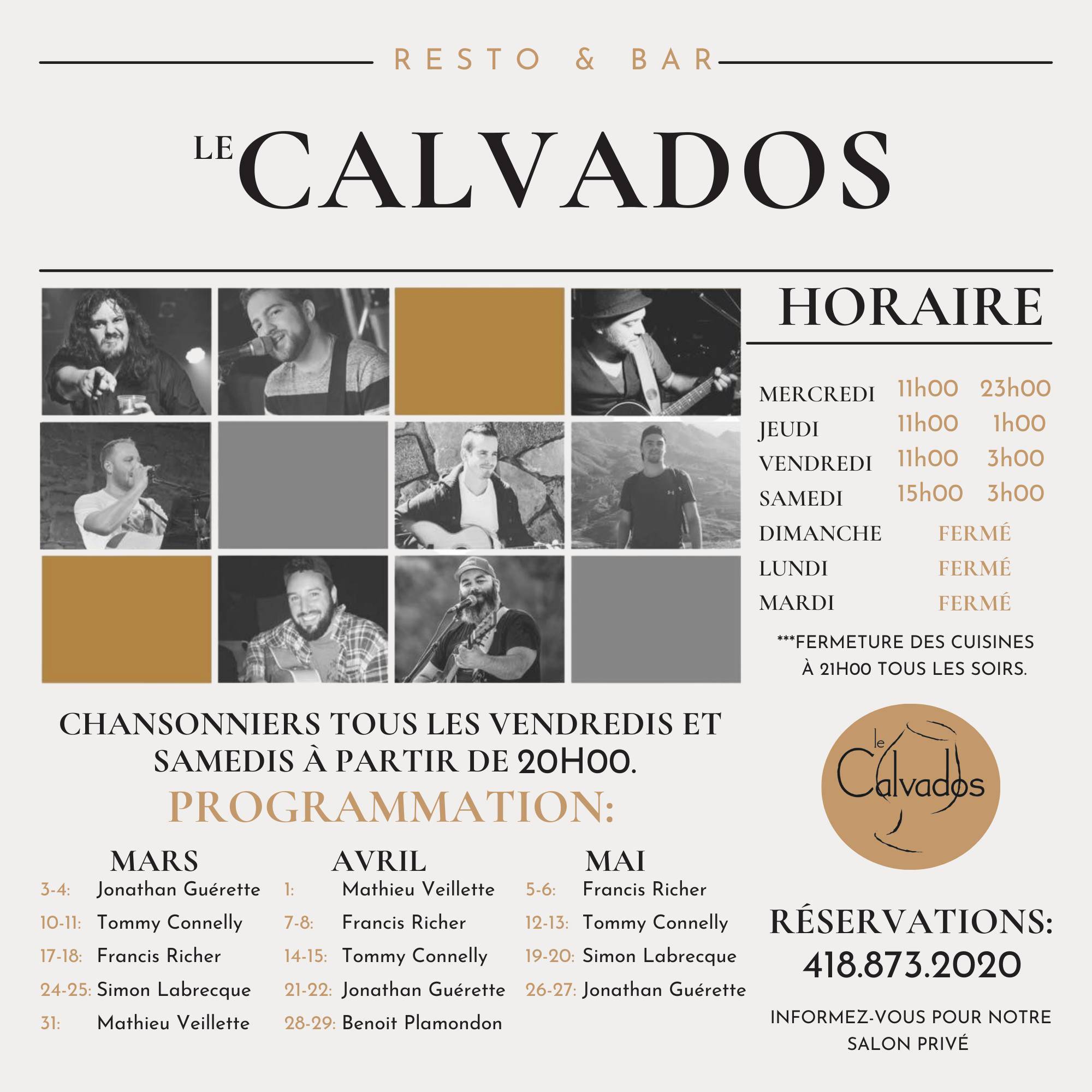 Menu de Le Calvados Restaurant Pub