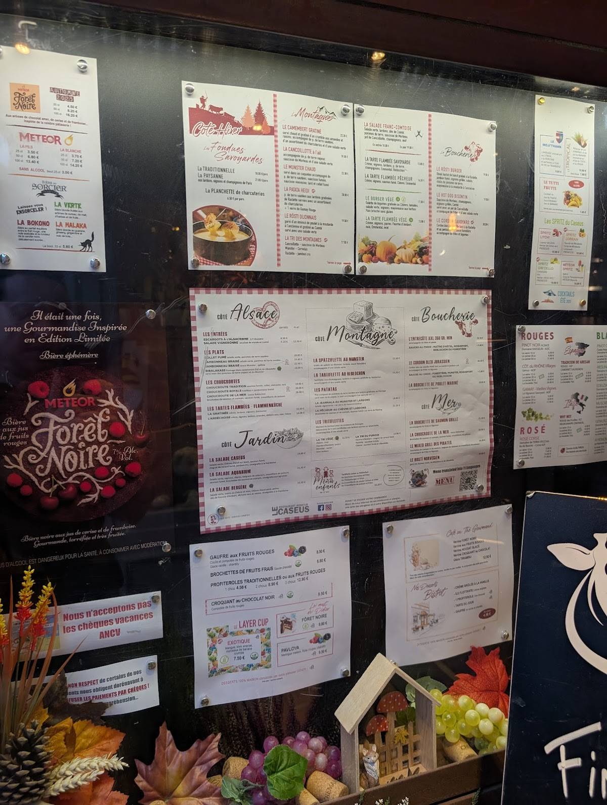 Menu de Le Caseus
