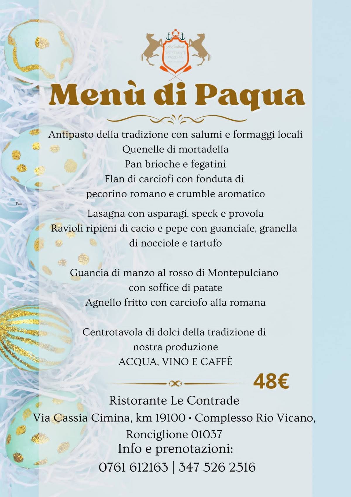 Menu di 'Le Contrade' - Ristorante Pizzeria 