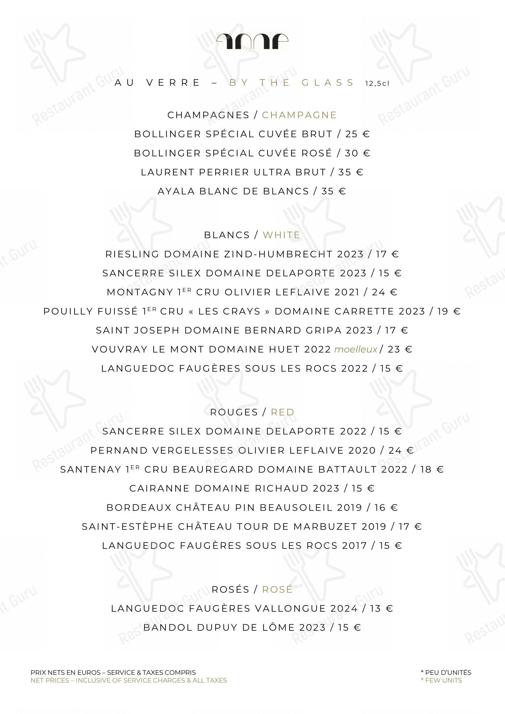 Le Pavillon de la Reine dans Paris - Takeaway Menu