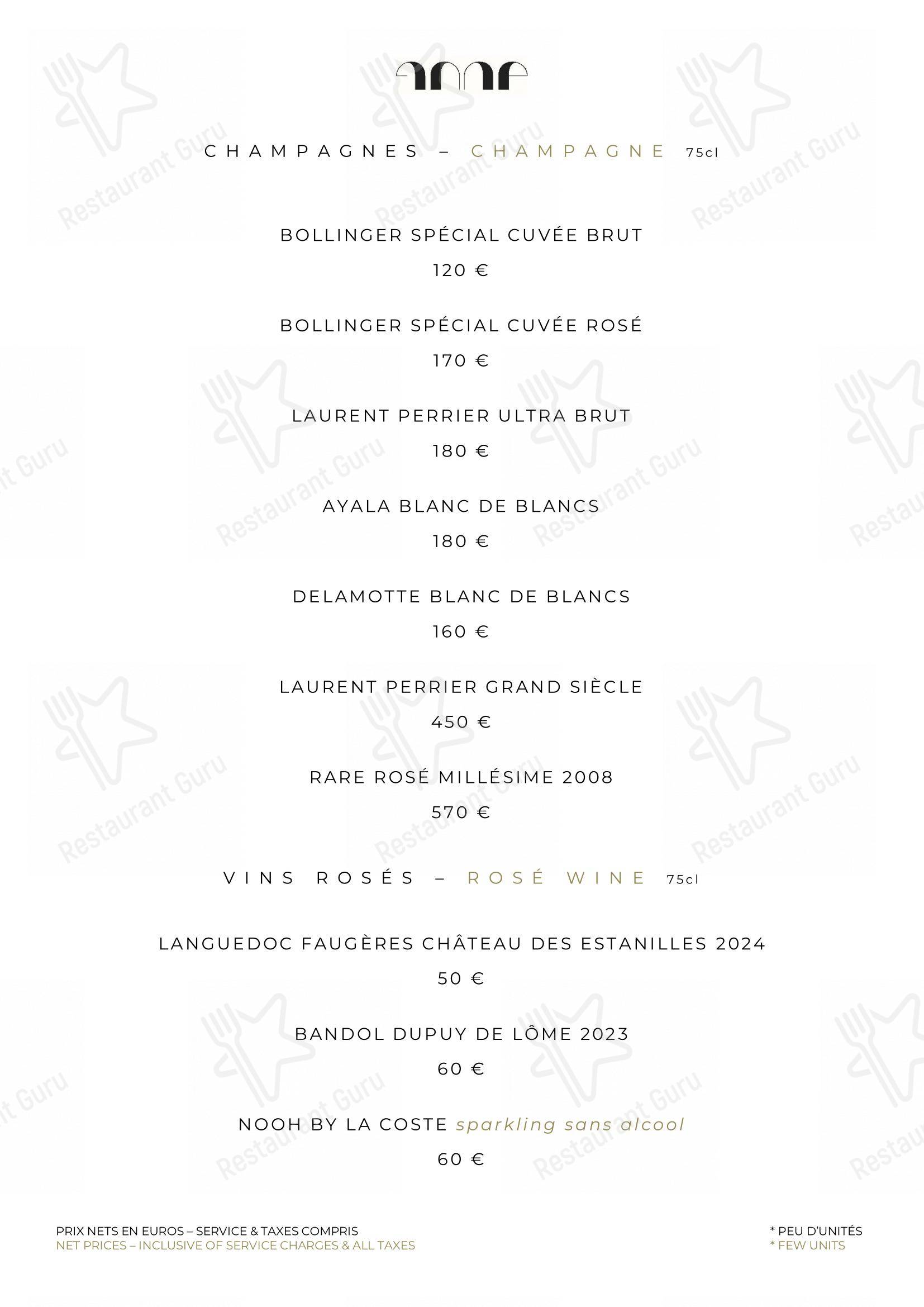 Le Pavillon de la Reine dans Paris - Takeaway Menu