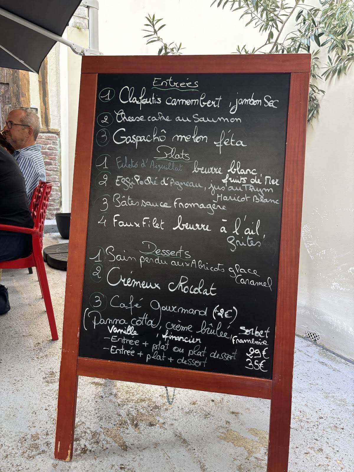 Menu de Le XXI