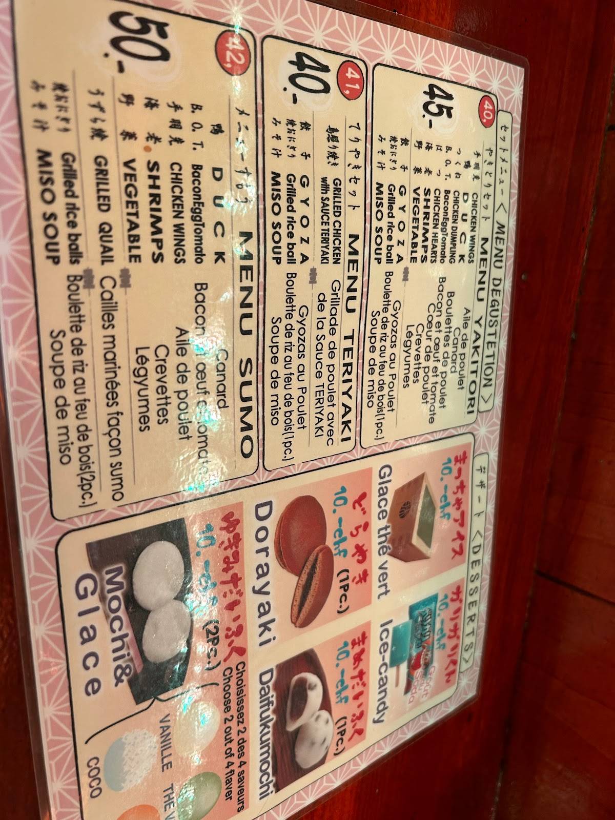Menu di Le Yakitori 