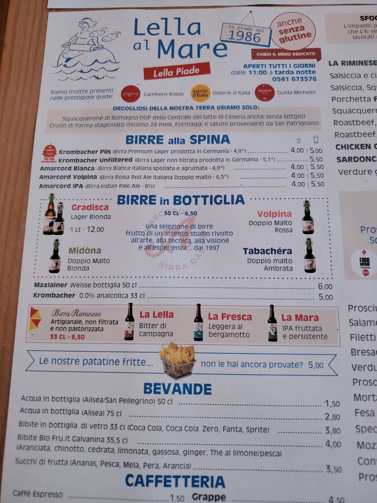 Menu di Lella al Mare 
