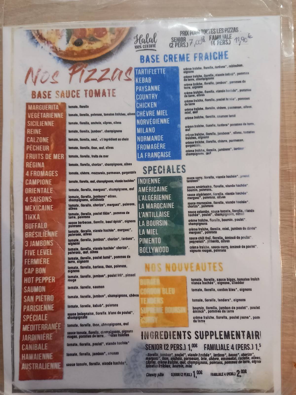 Menu de Level Five