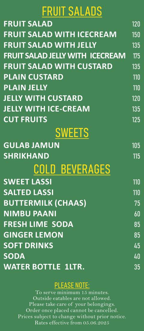 Liberty Veg Restaurant menu