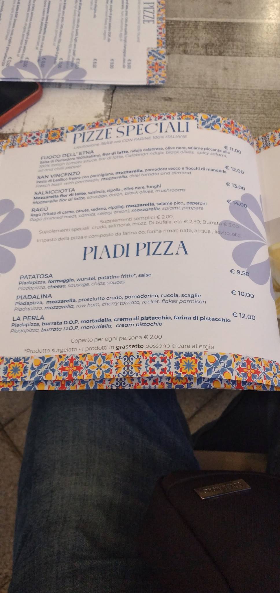 Menu di Pizzeria Al Pizzico 