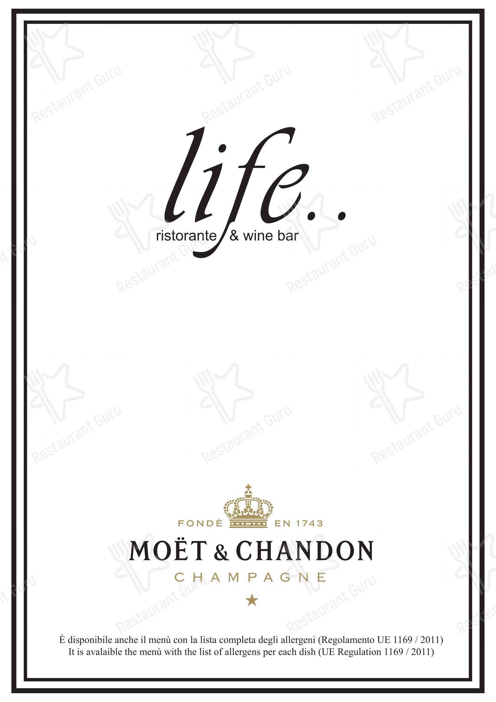 Menu bar per Life ristorante