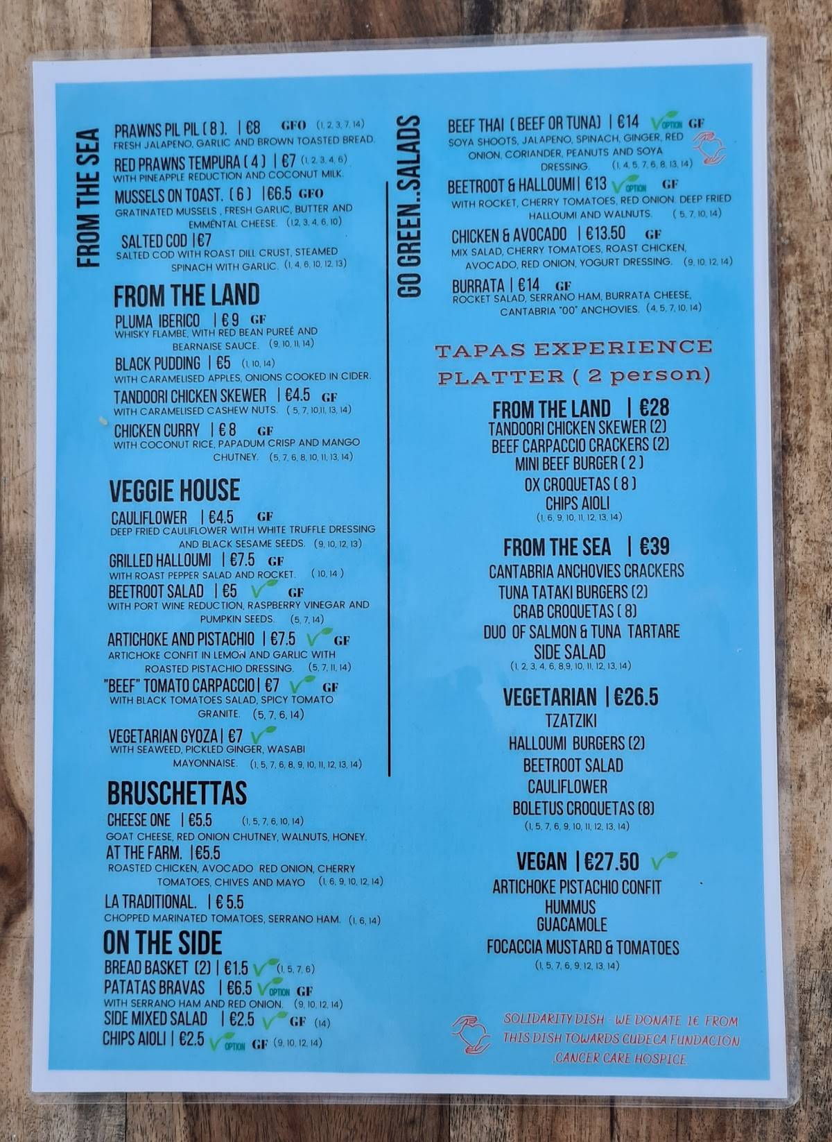 Menu at Lime & Lemon restaurant, Benalmádena, edificio MAITE 1