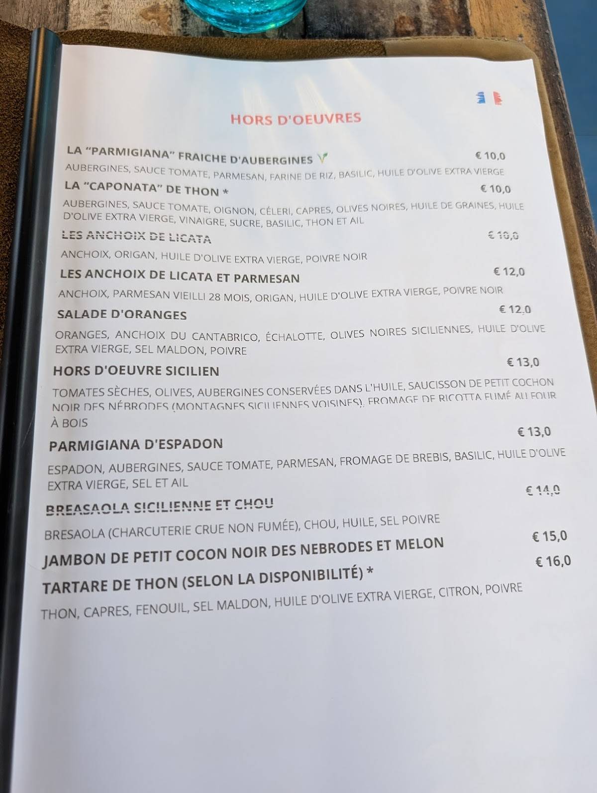 Menu di Osteria San Bartolo 