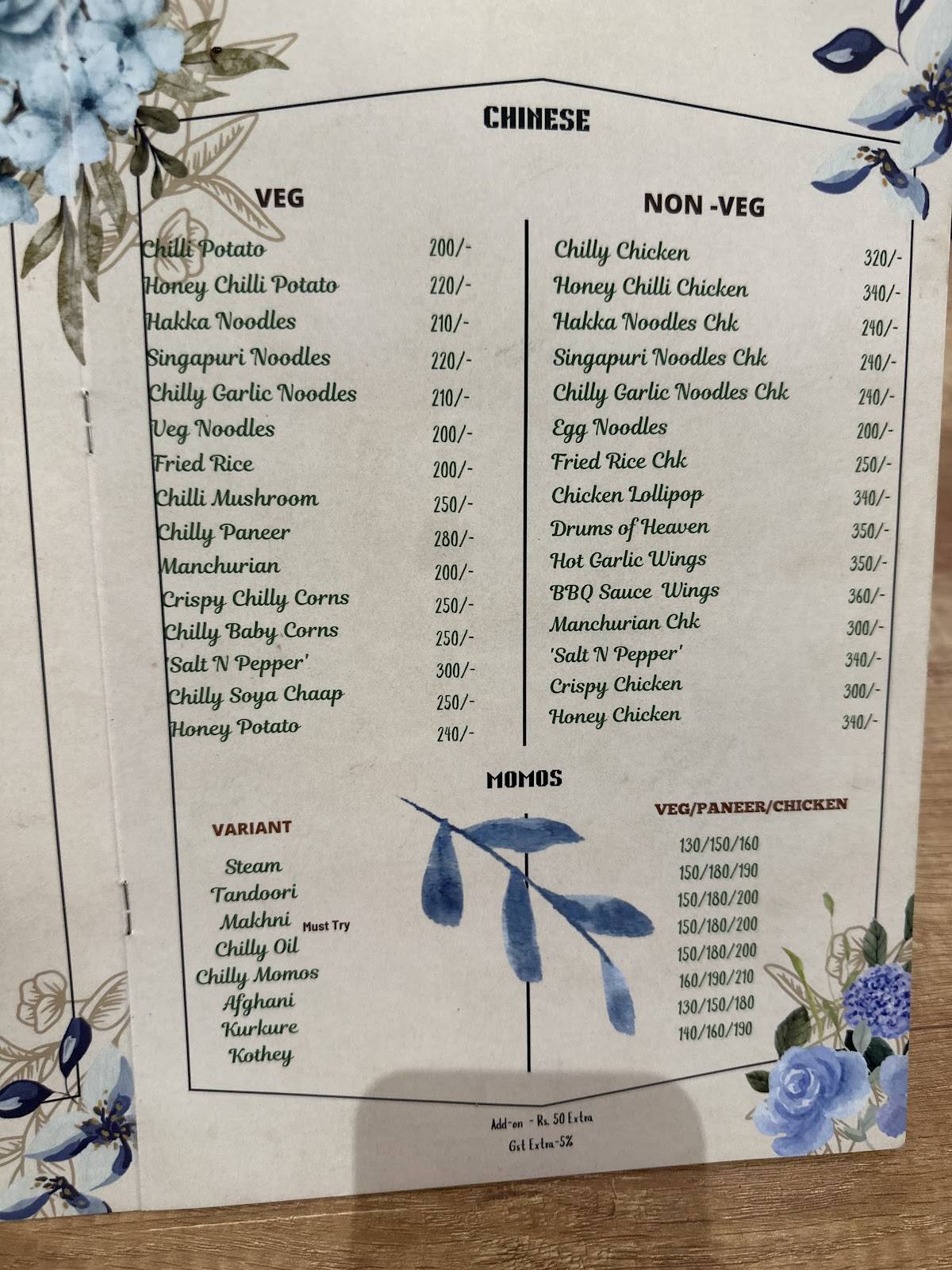 Lite Brown Cafe menu