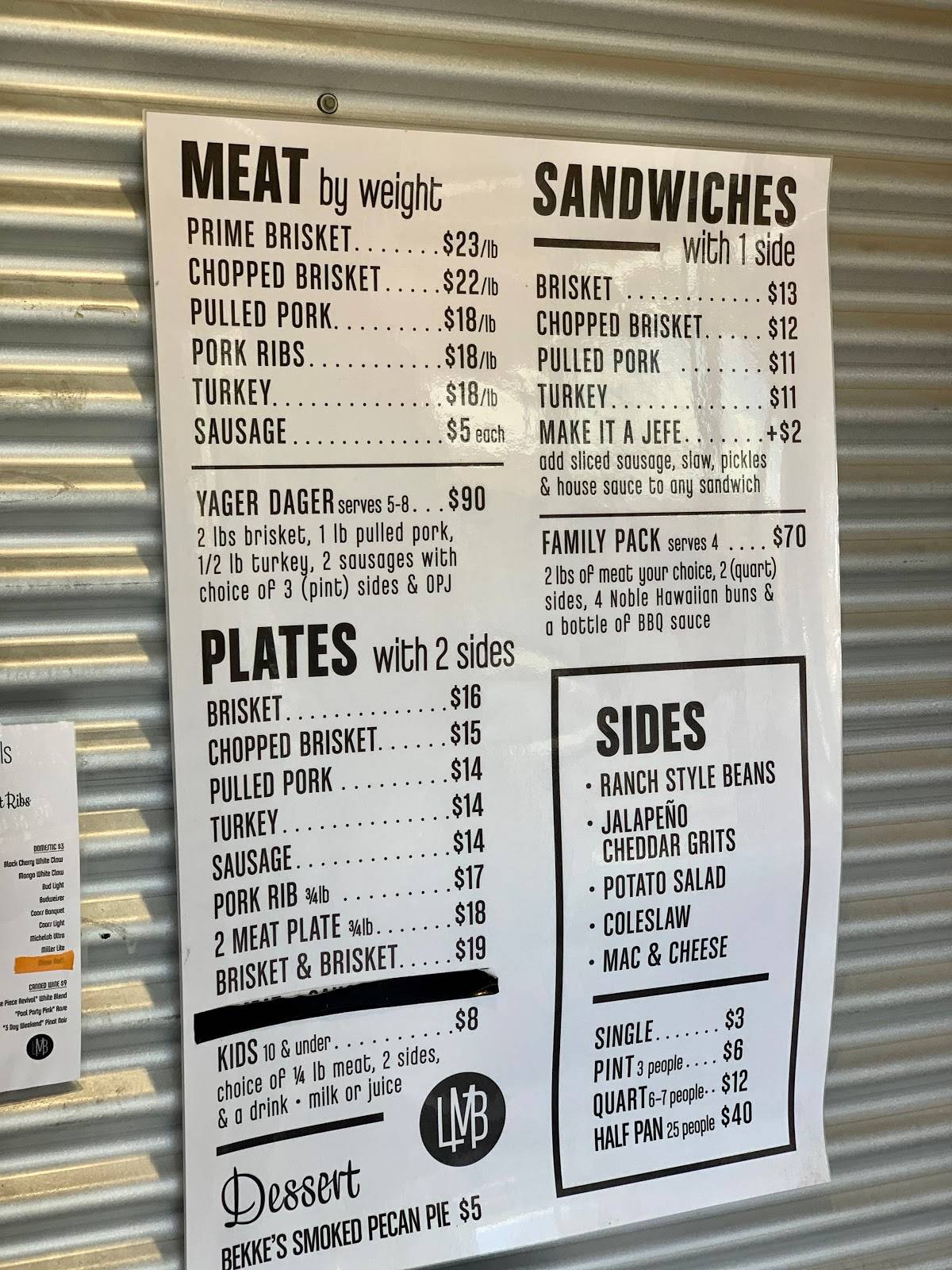 Menu at Little Miss BBQ Sunnyslope, Phoenix, N 7th St