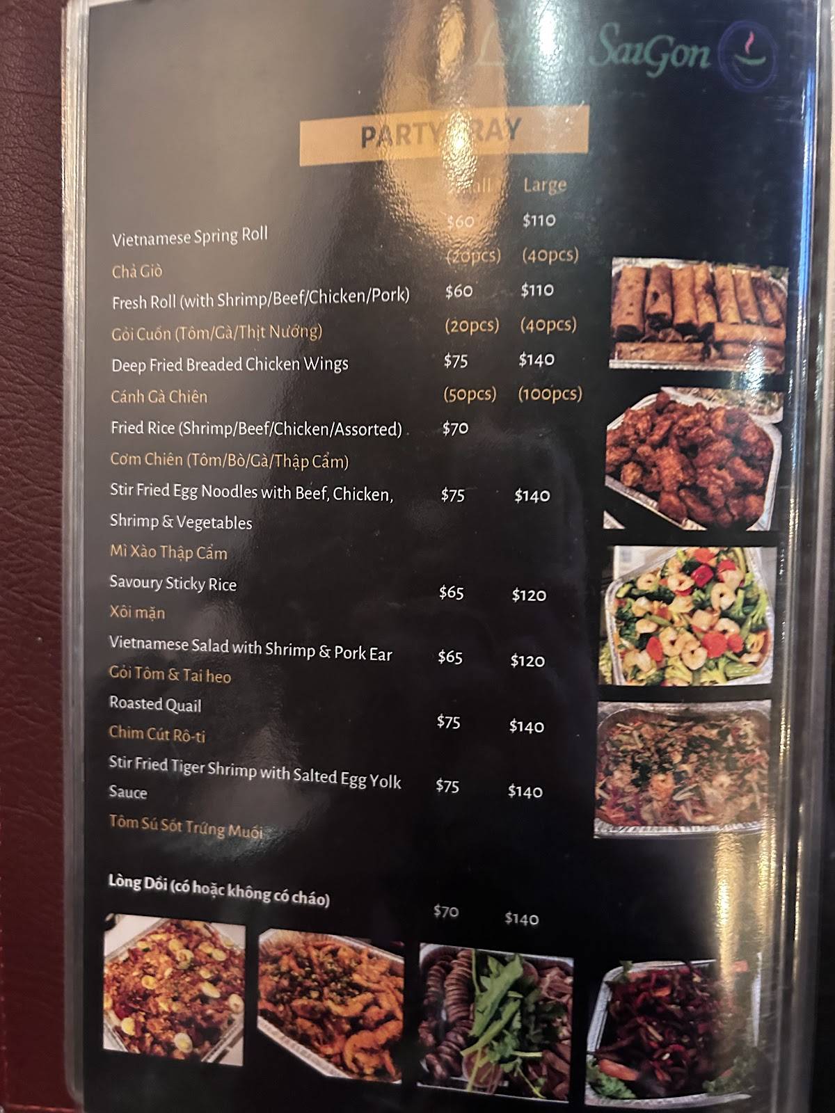 Menu de Little Saigon Vietnamese, Thai & Japanese Restaurant