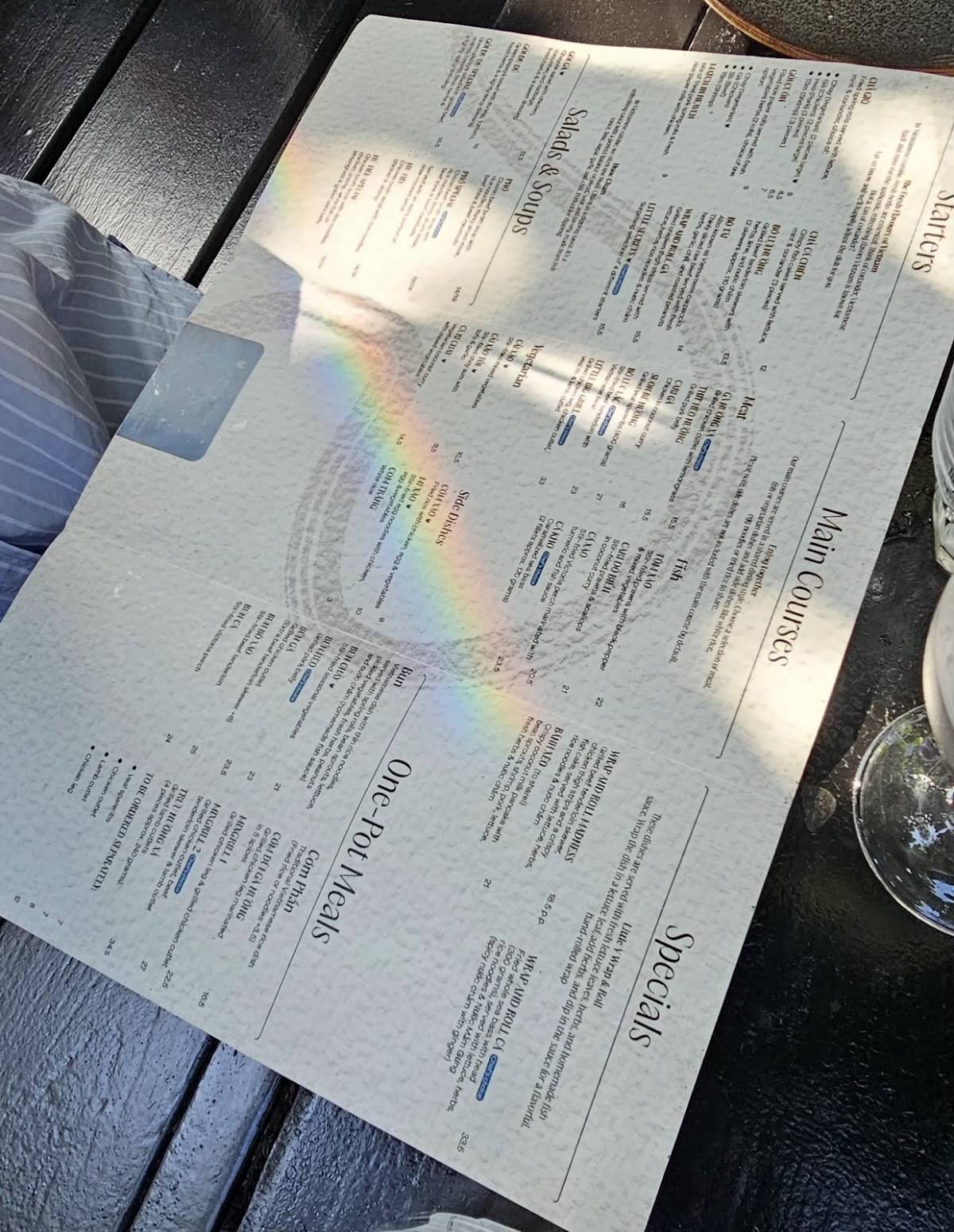Menu de Little V Rotterdam