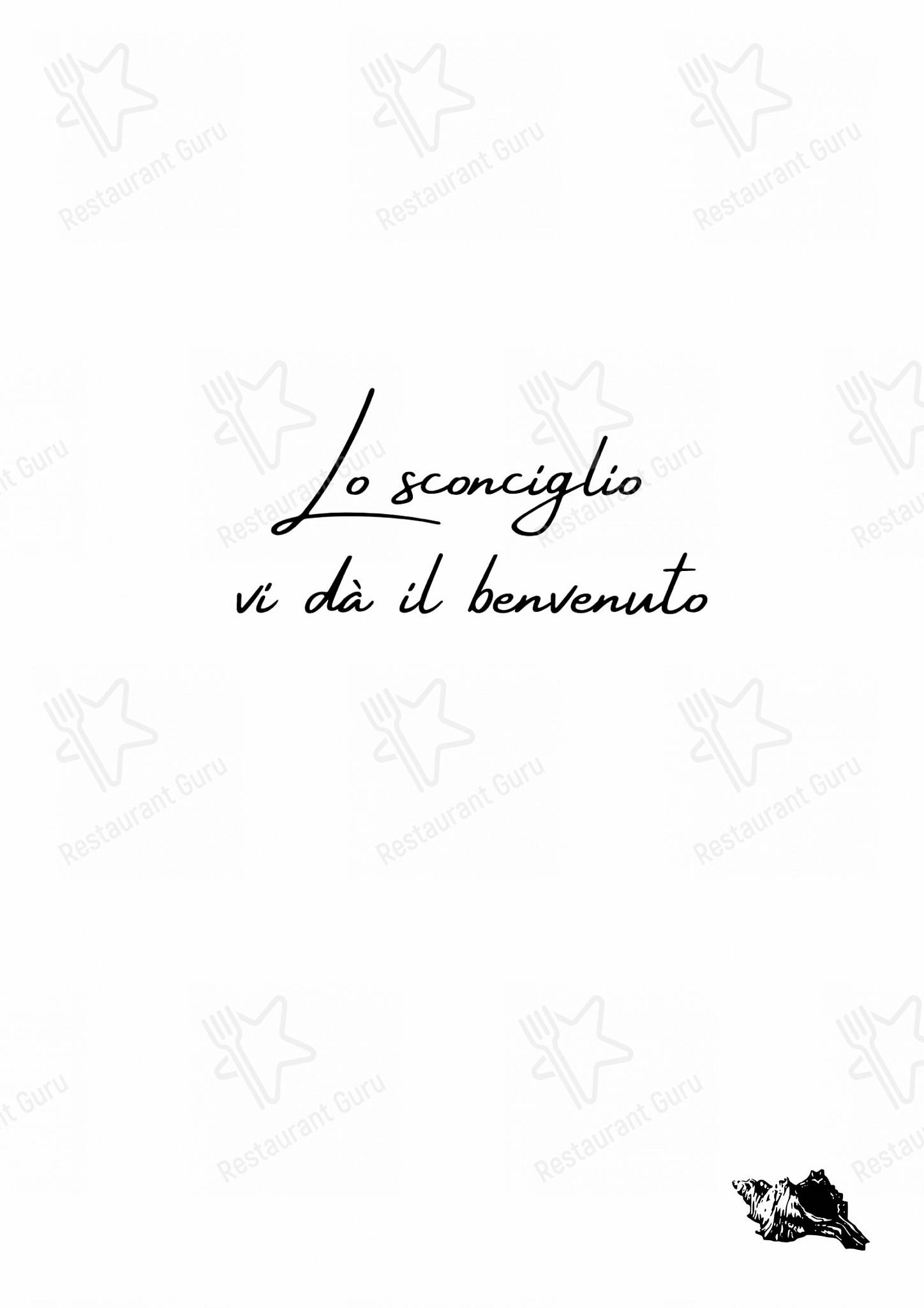 Menu di LO SCONCIGLIO 