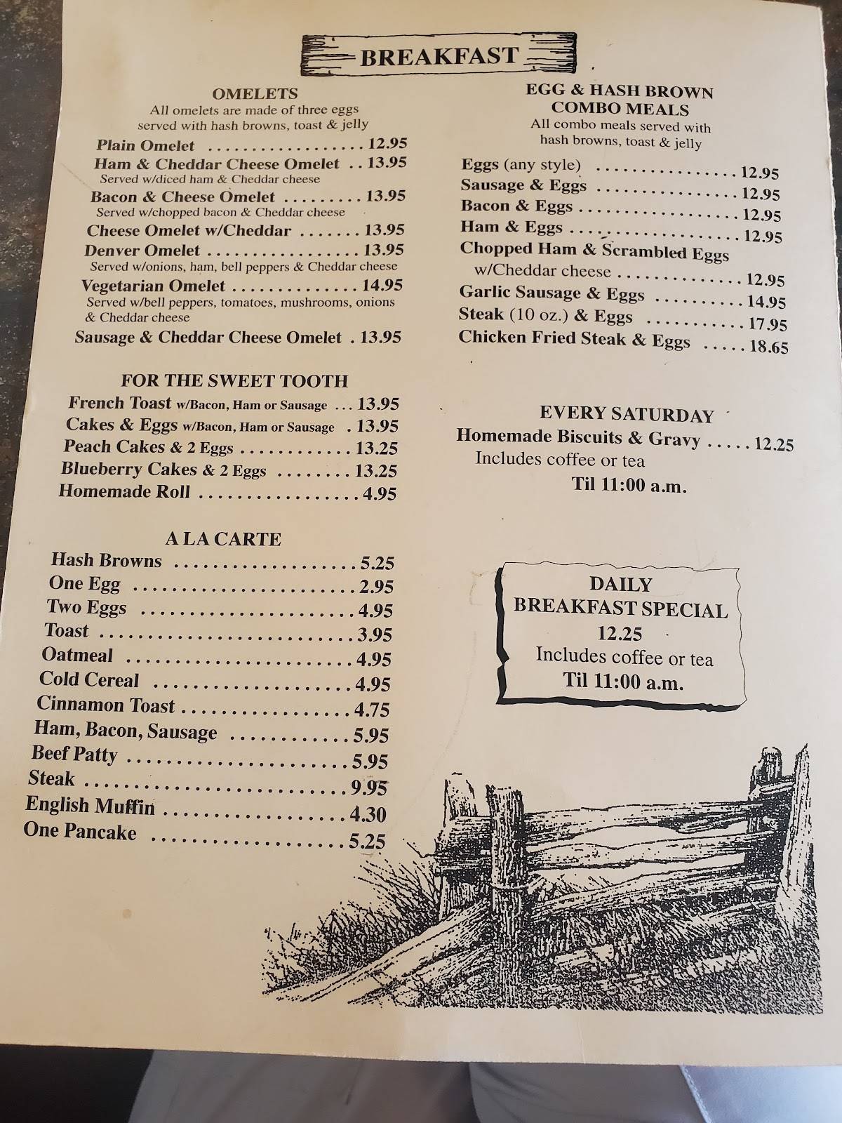 Menu at Log Cabin Restaurant & Lounge, Gering