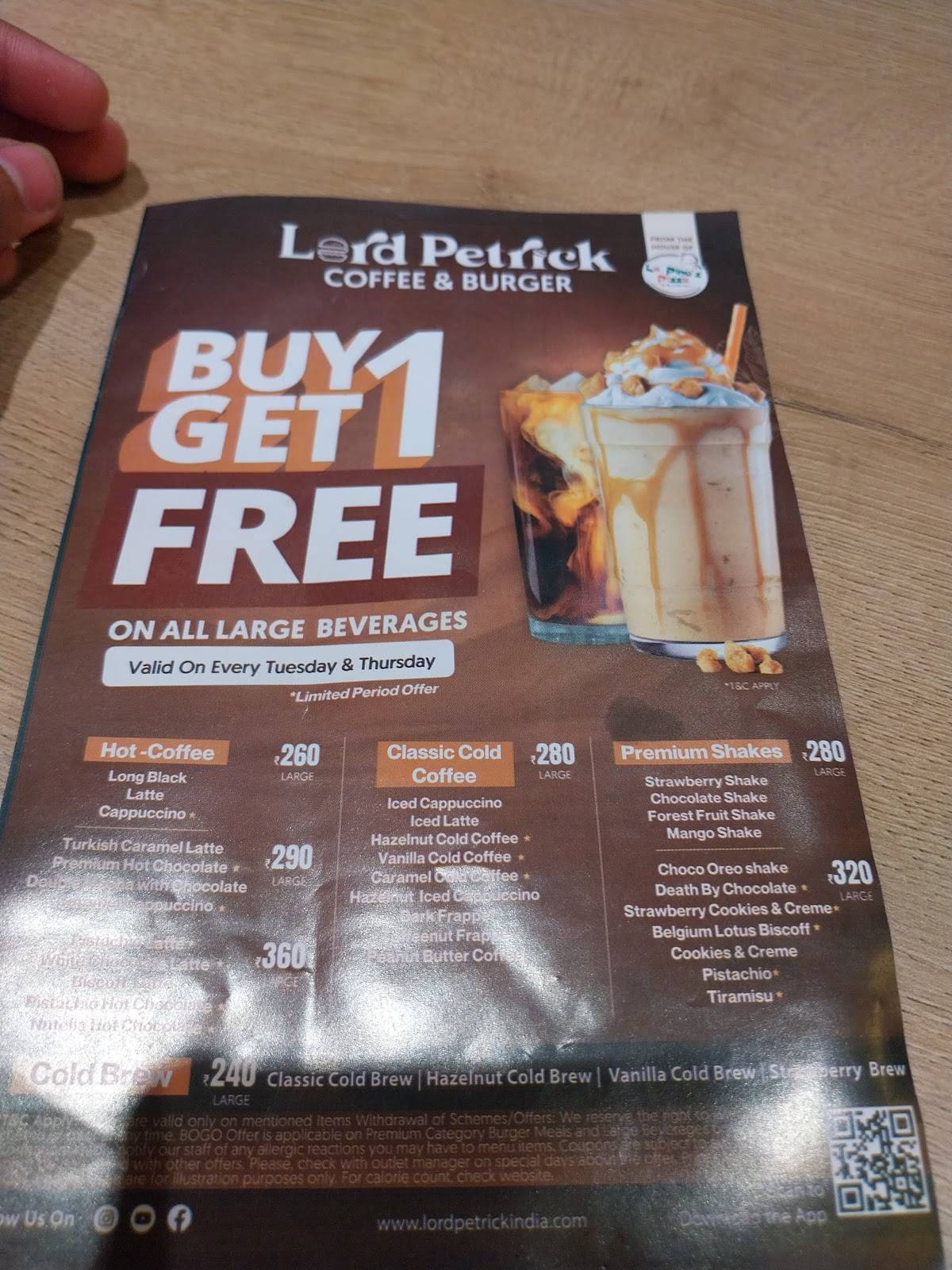 Lord petrick menu