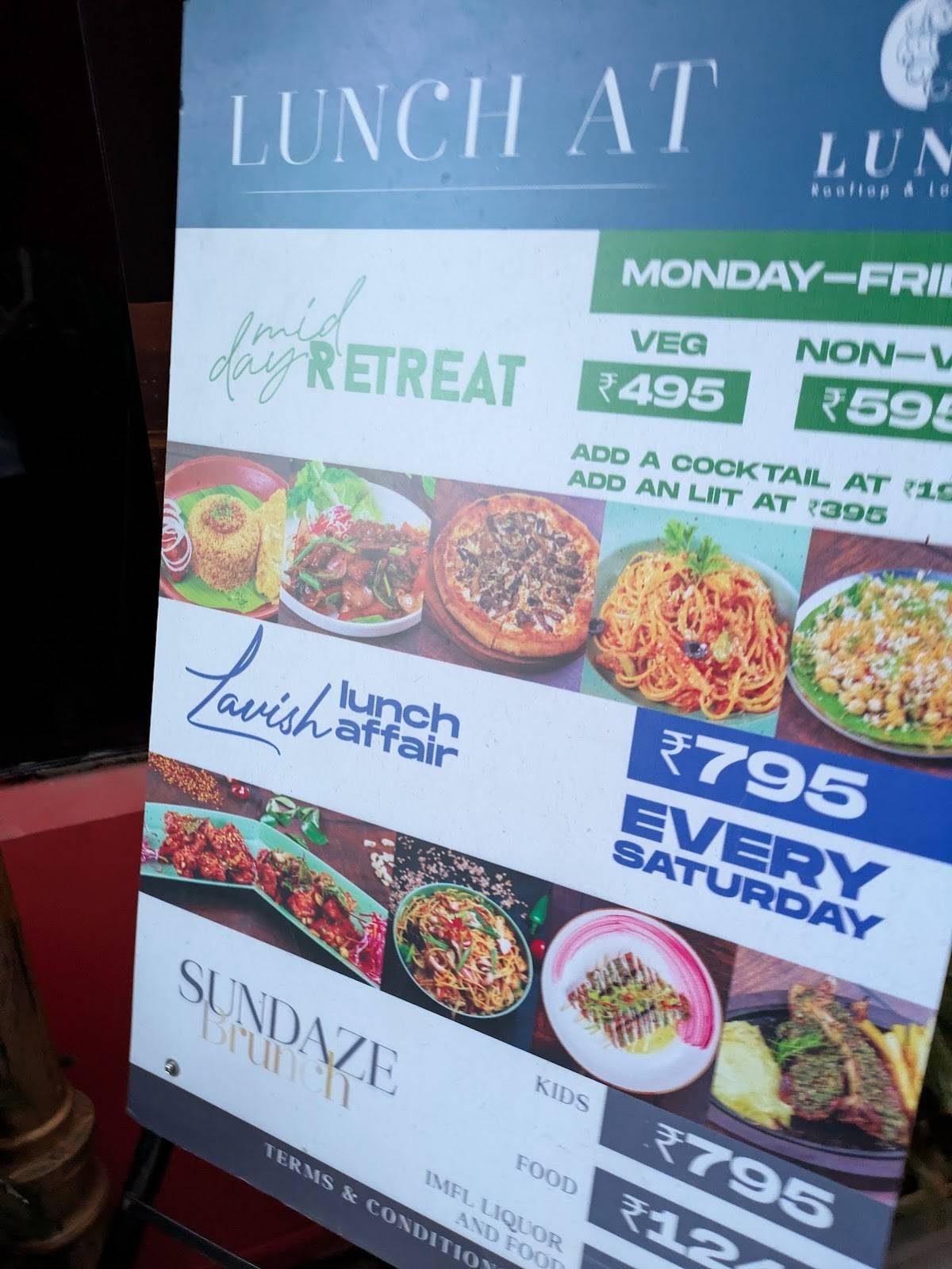 Luna Rooftop & Lounge menu