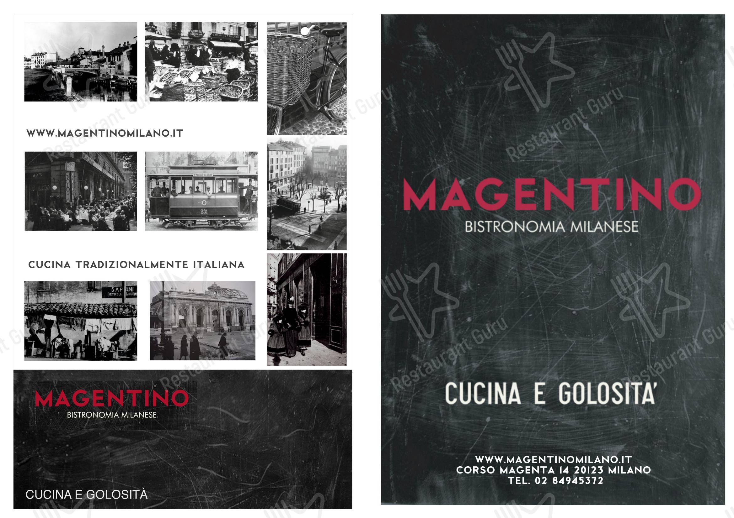 MAGENTINO BISTRONOMIA MILANESE in Milano - Основное меню