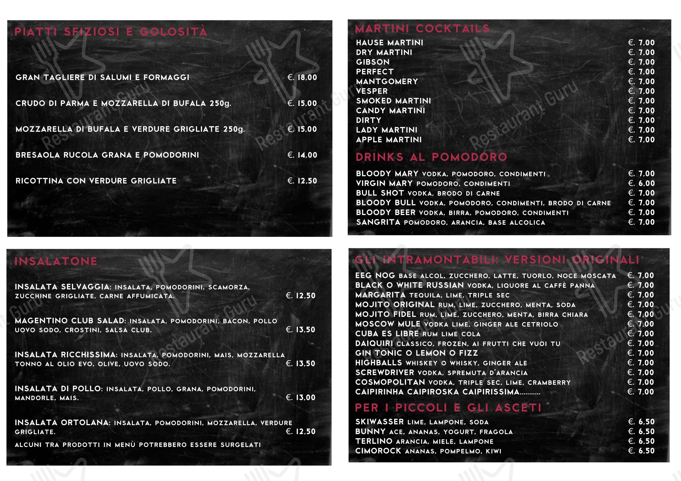 Menu di MAGENTINO BISTRONOMIA MILANESE - Ночное меню