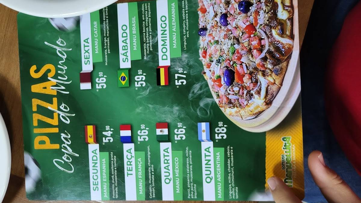 MANUELLITA PIZZARIA - STA. ROSÁLIA cardápio