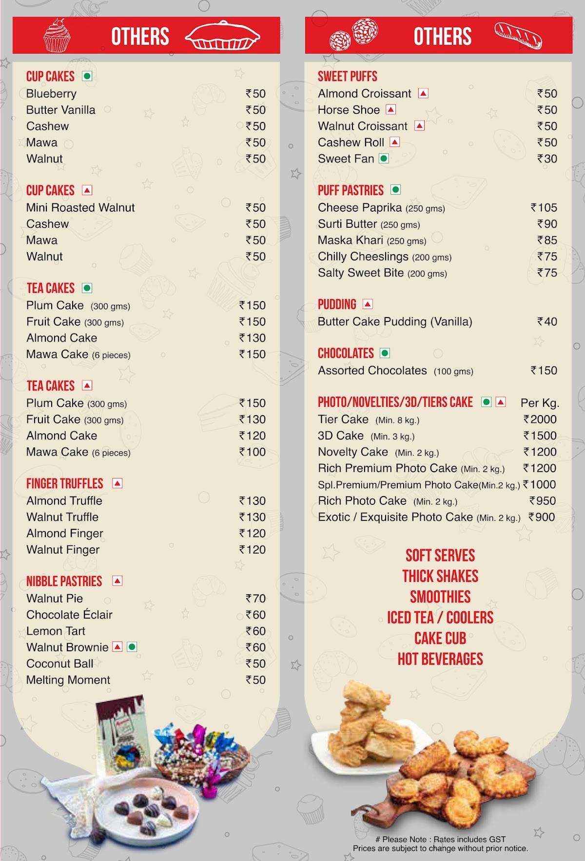 MERWANS CAKE STOP menu