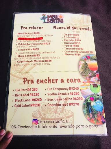 MEU SERTÃO Restaurante & Clube cardápio
