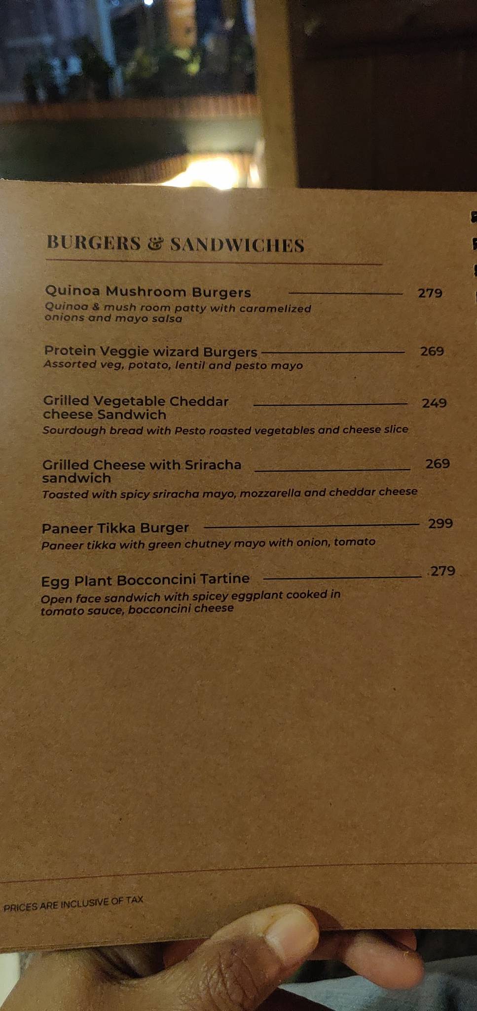 MY.KA Cafe Mysore menu