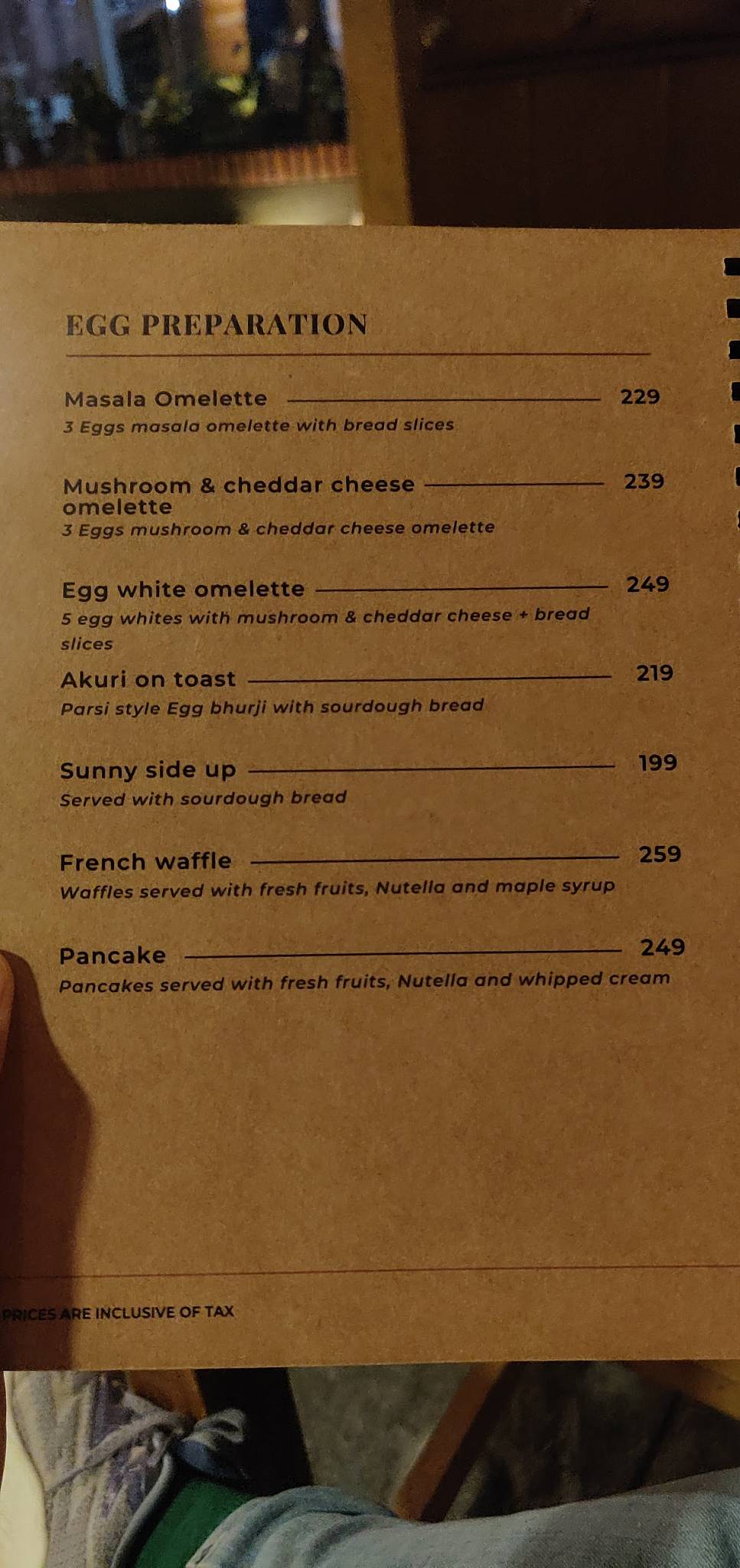 MY.KA Cafe Mysore menu