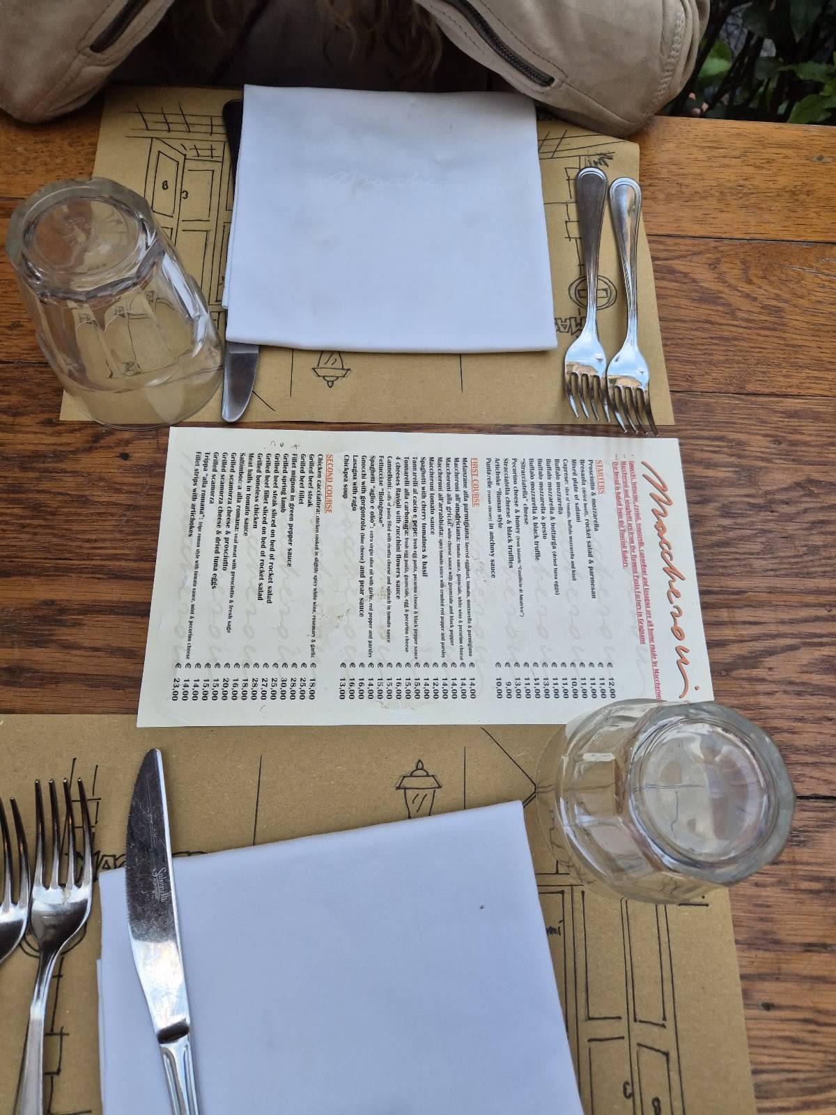 Menu de Maccheroni