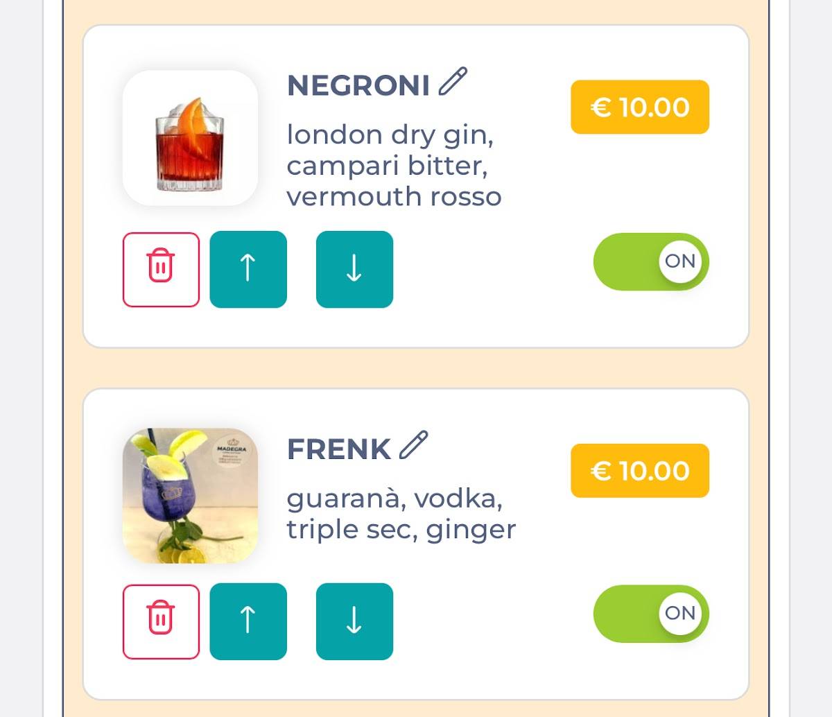 Menu di Madegra Salerno 
